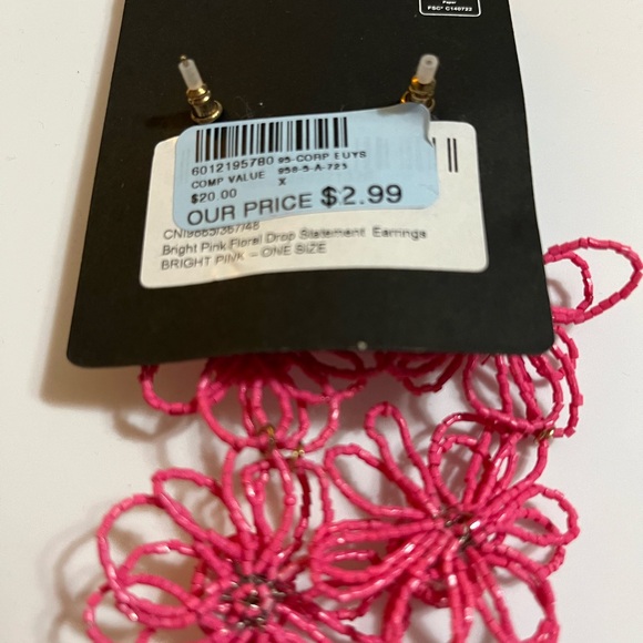 PrettyLittleThing Pink Floral Earrings New - Picture 4 of 4